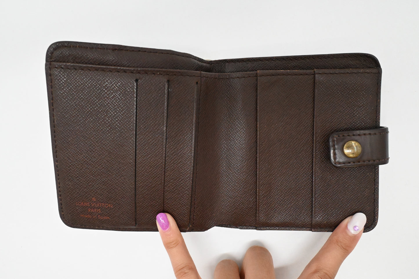 Louis Vuitton Compact Wallet in Damier Ebene Canvas