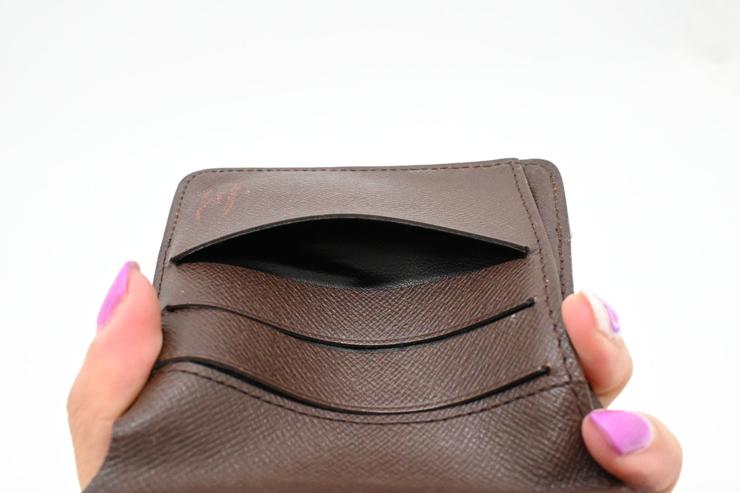 Louis Vuitton Compact Wallet in Damier Ebene Canvas