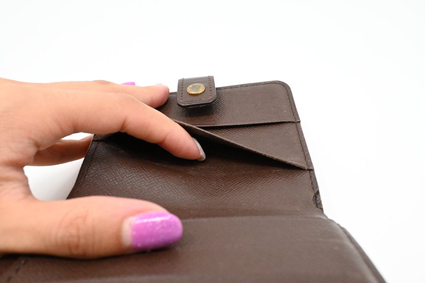 Louis Vuitton Compact Wallet in Damier Ebene Canvas