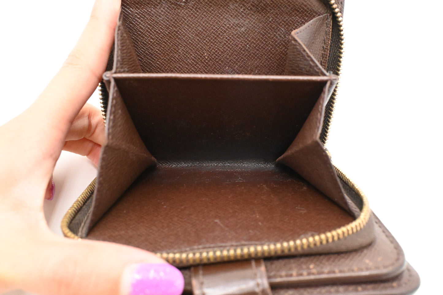 Louis Vuitton Compact Wallet in Damier Ebene Canvas