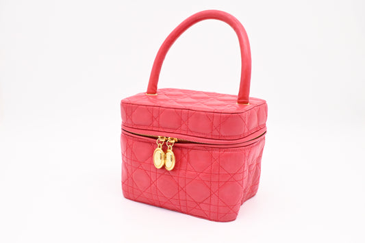 Dior Vanity Bag in Red Cannage Leather