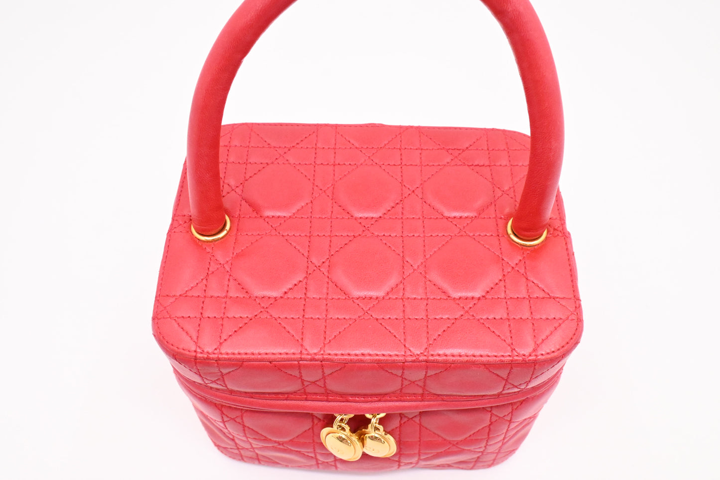 Dior Vanity Bag in Red Cannage Leather