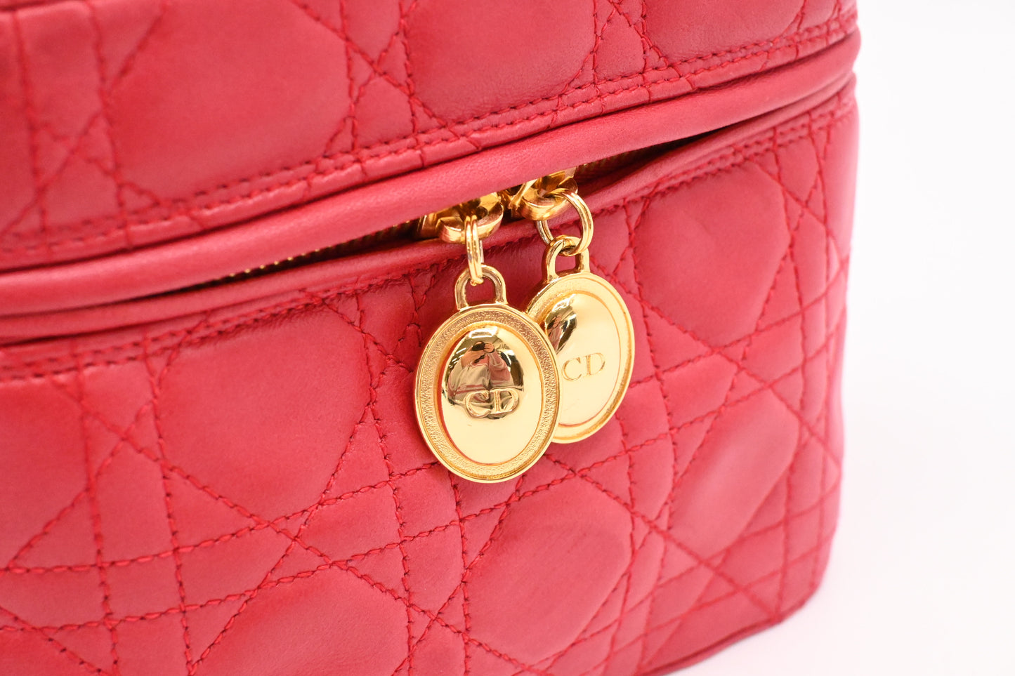 Dior Vanity Bag in Red Cannage Leather