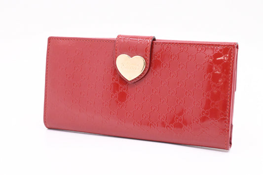 Gucci Wallet in Red Micro Guccissima Patent Leather