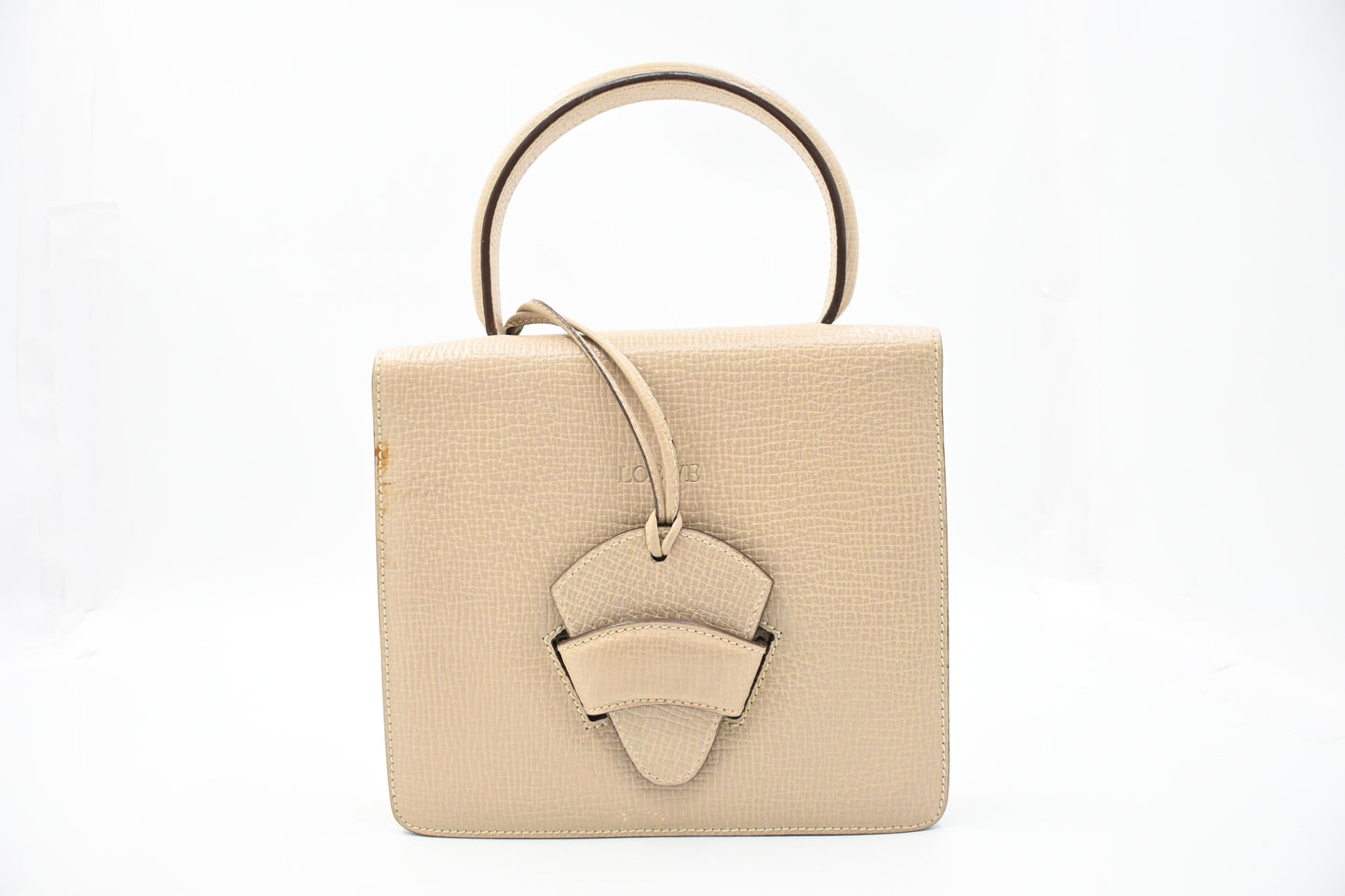 Loewe Top Handle Handbag in Beige Leather