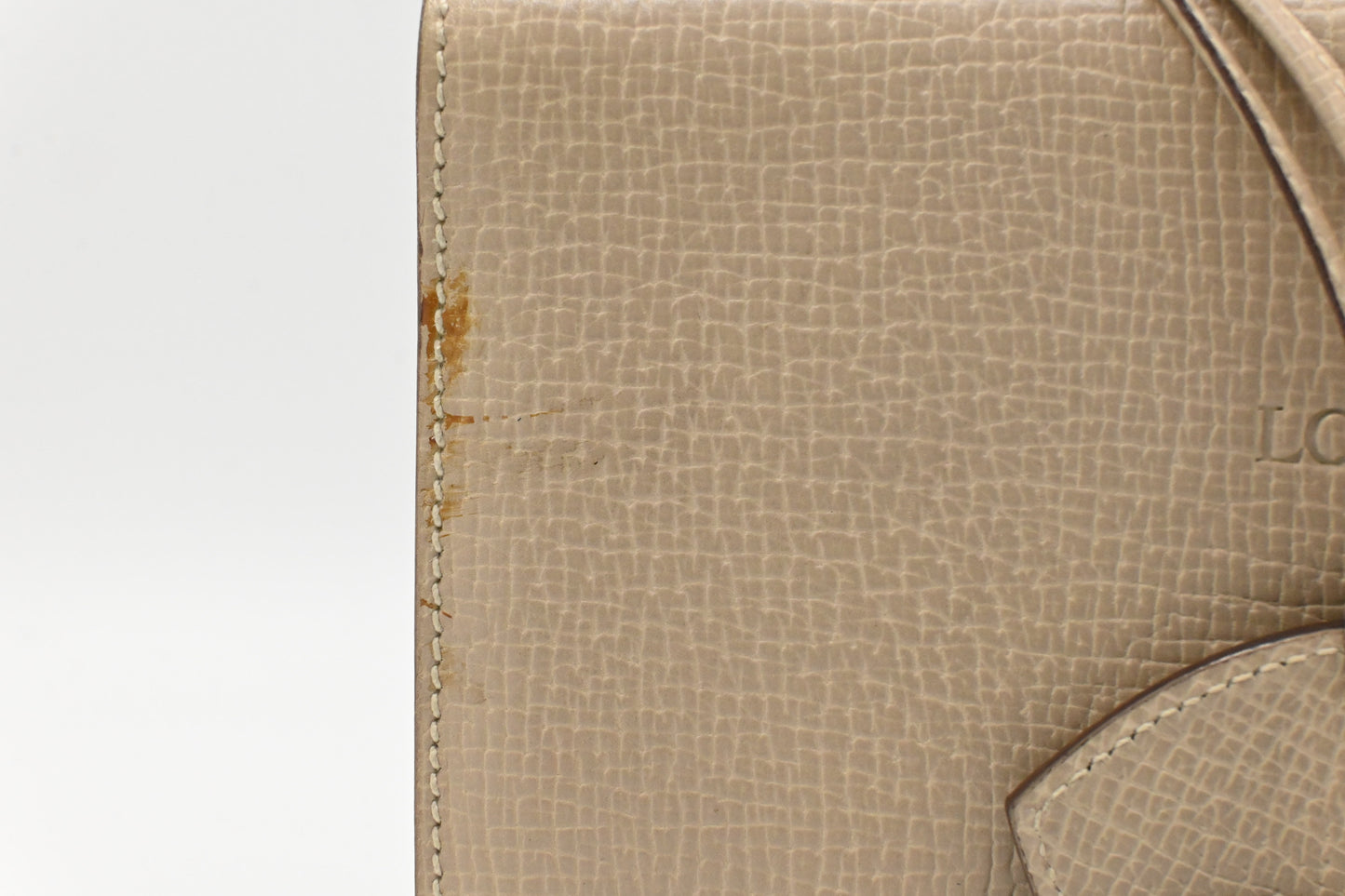 Loewe Top Handle Handbag in Beige Leather