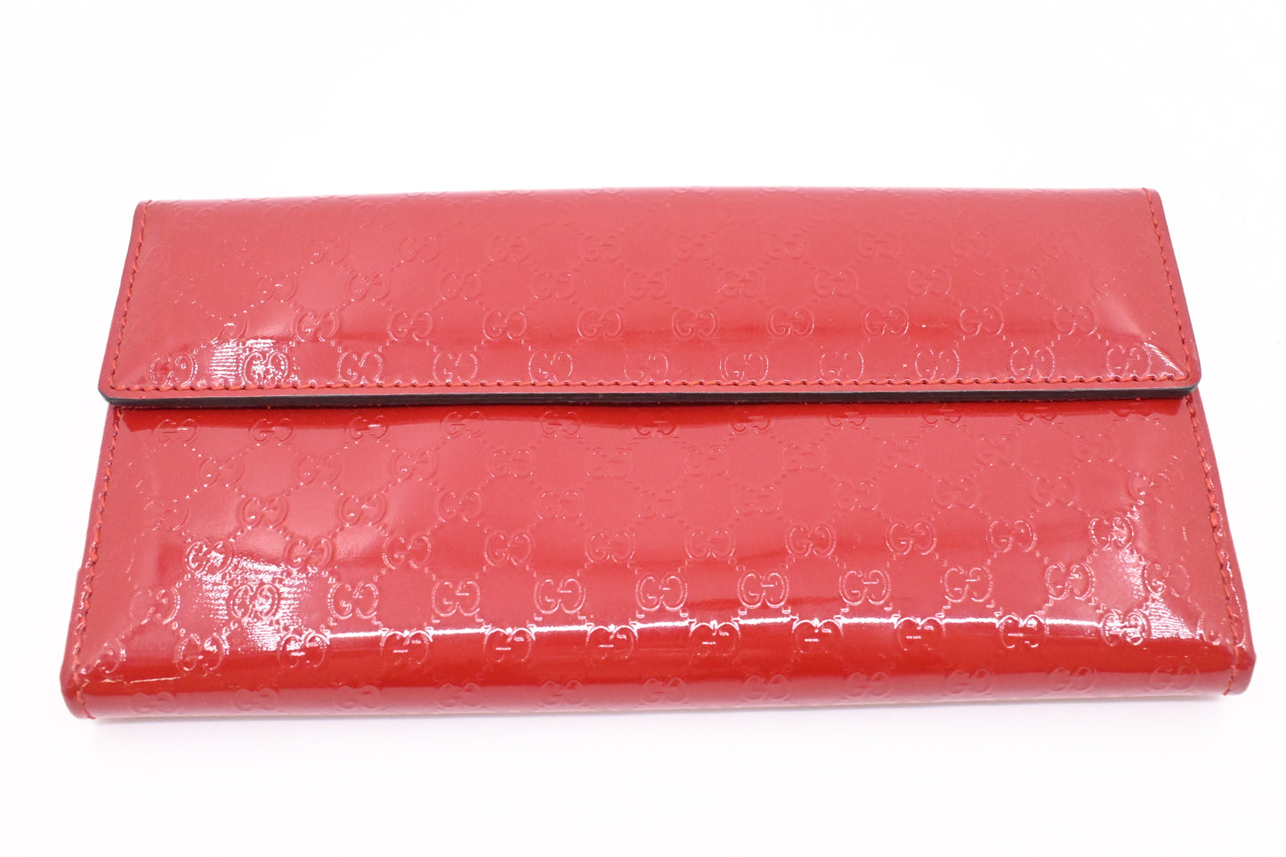 Gucci Wallet in Red Micro Guccissima Patent Leather