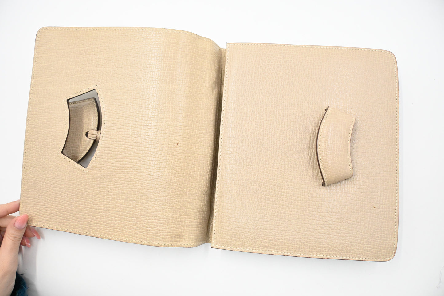 Loewe Top Handle Handbag in Beige Leather