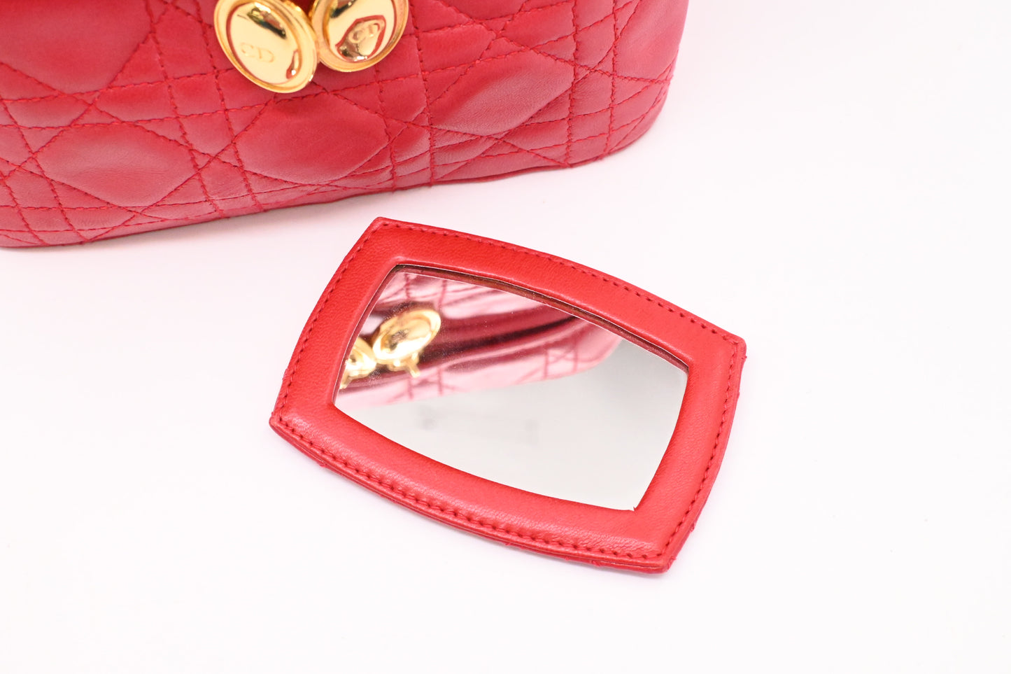 Dior Vanity Bag in Red Cannage Leather