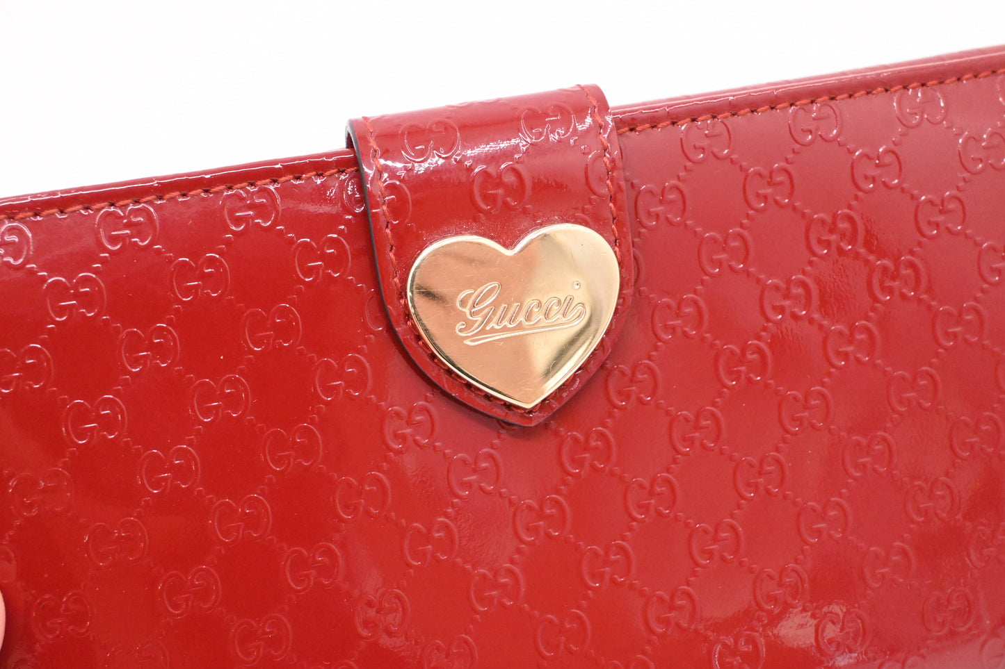 Gucci Wallet in Red Micro Guccissima Patent Leather