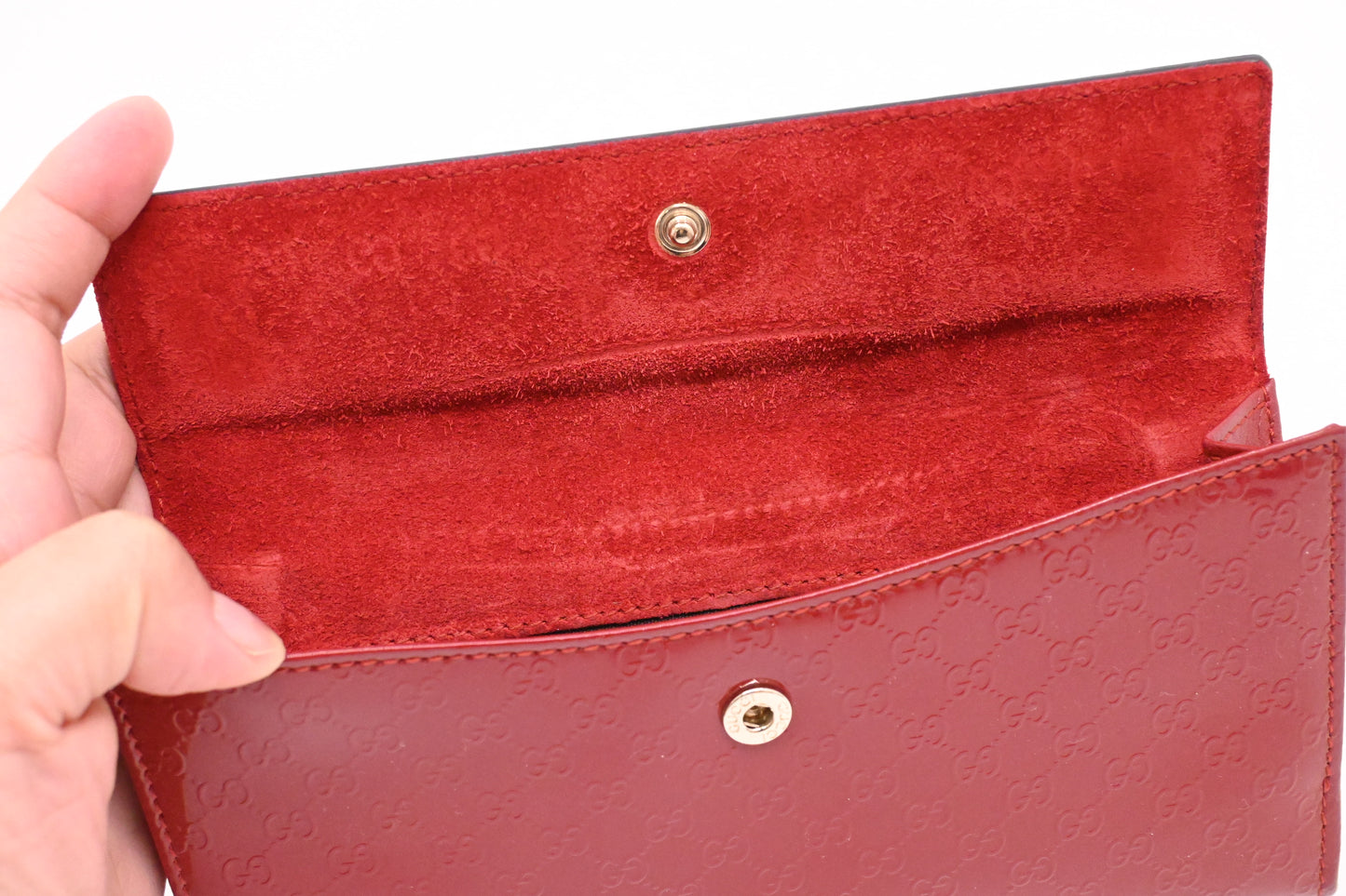 Gucci Wallet in Red Micro Guccissima Patent Leather