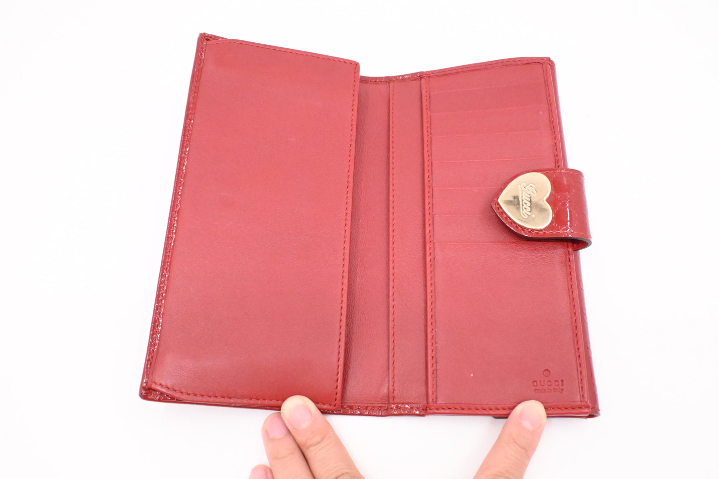 Gucci Wallet in Red Micro Guccissima Patent Leather