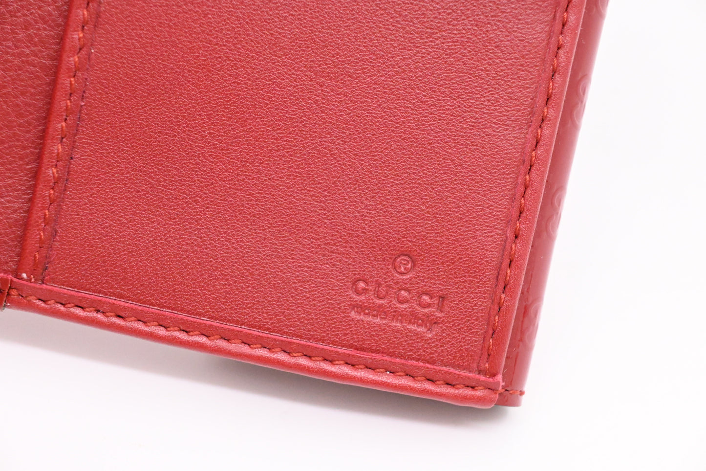 Gucci Wallet in Red Micro Guccissima Patent Leather