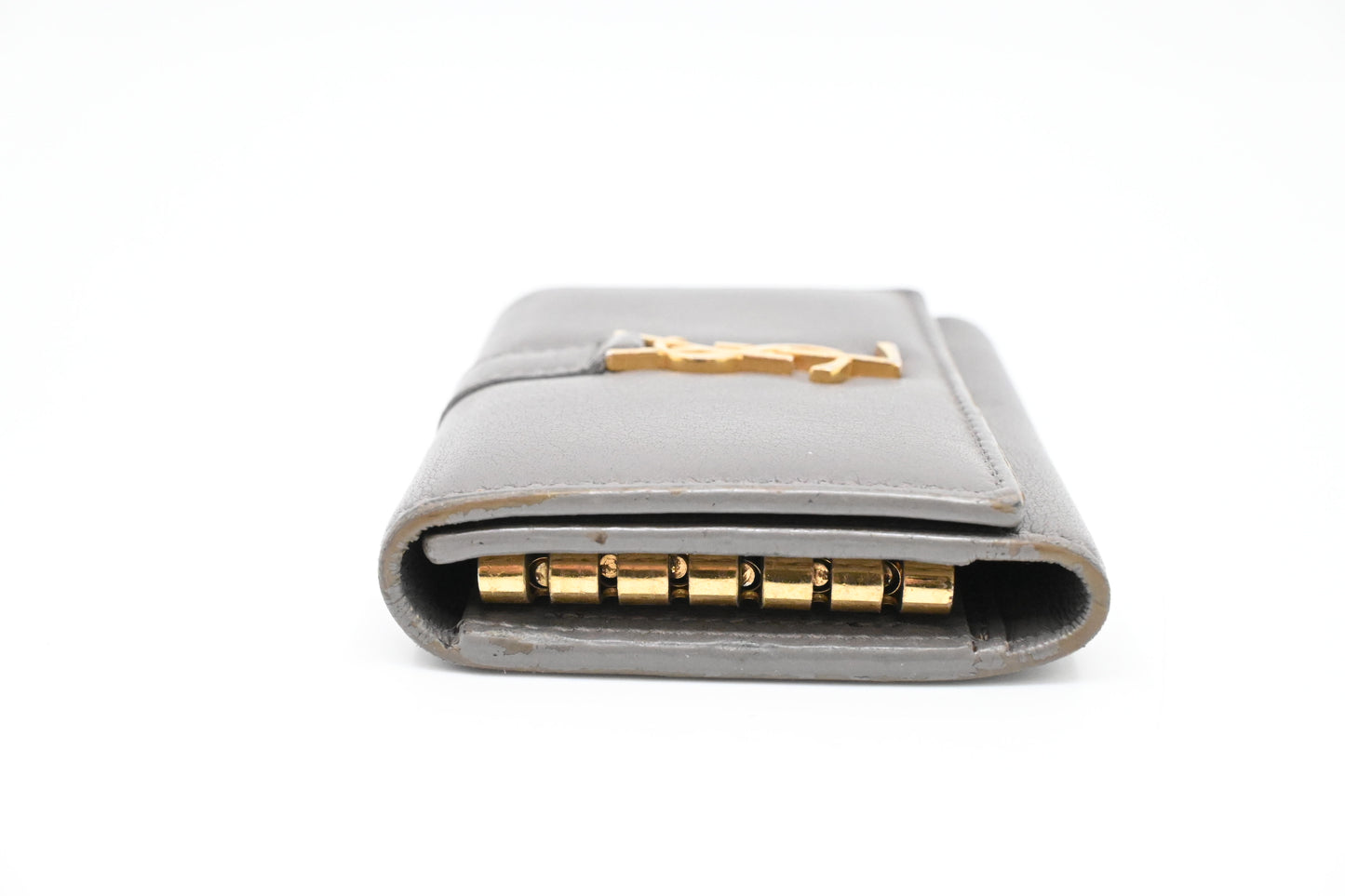 YSL Saint Laurent Key Case 6 in Gray Leather