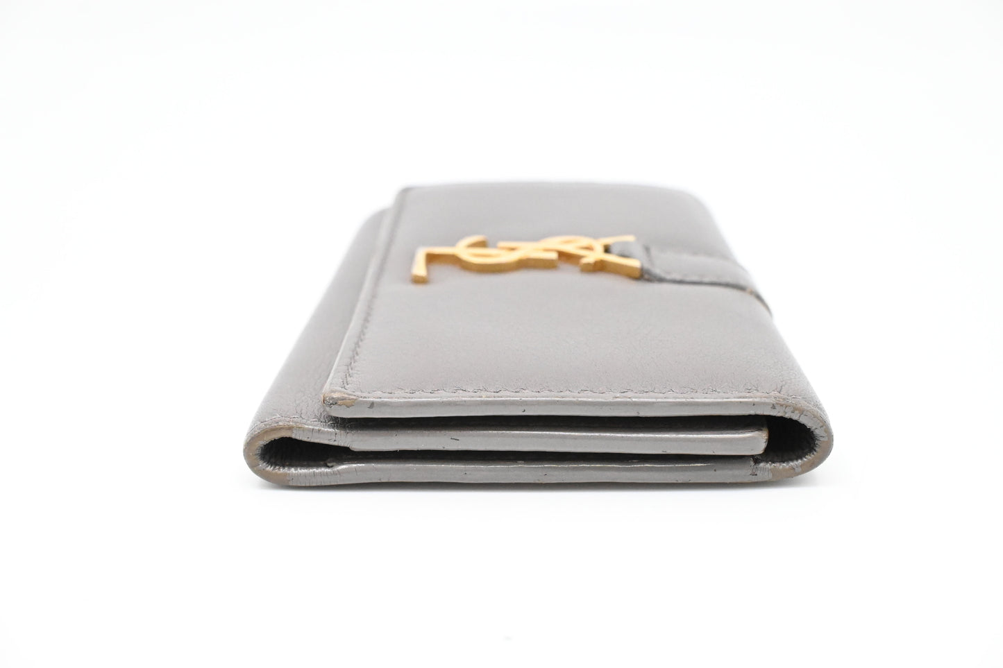 YSL Saint Laurent Key Case 6 in Gray Leather