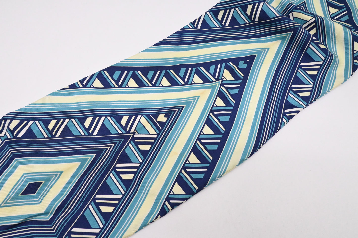 Louis Vuitton Scarf in Blue Chevron Silk