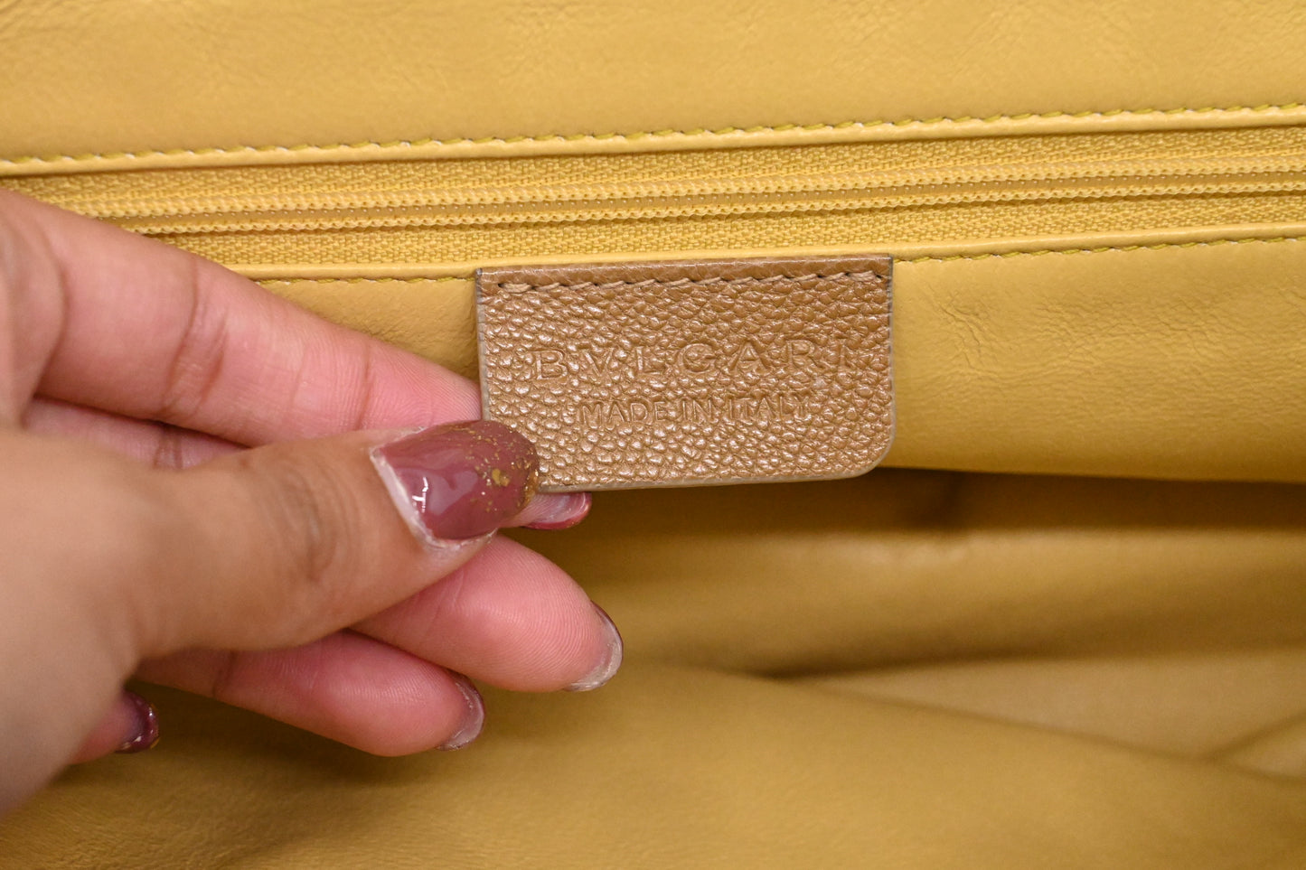 Bvlgari Handbag in Tan Leather