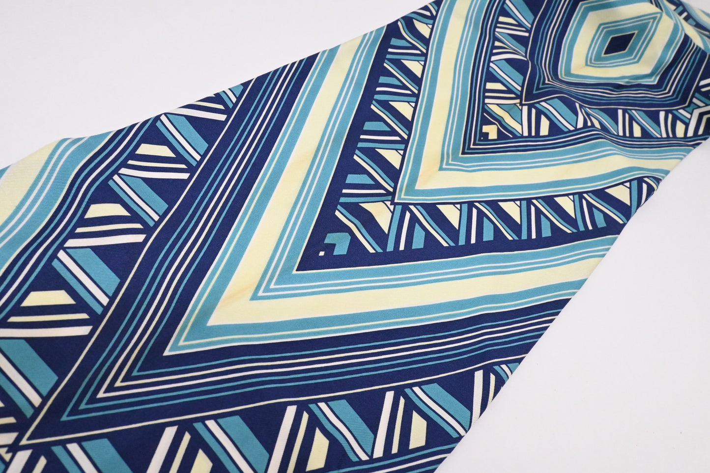 Louis Vuitton Scarf in Blue Chevron Silk