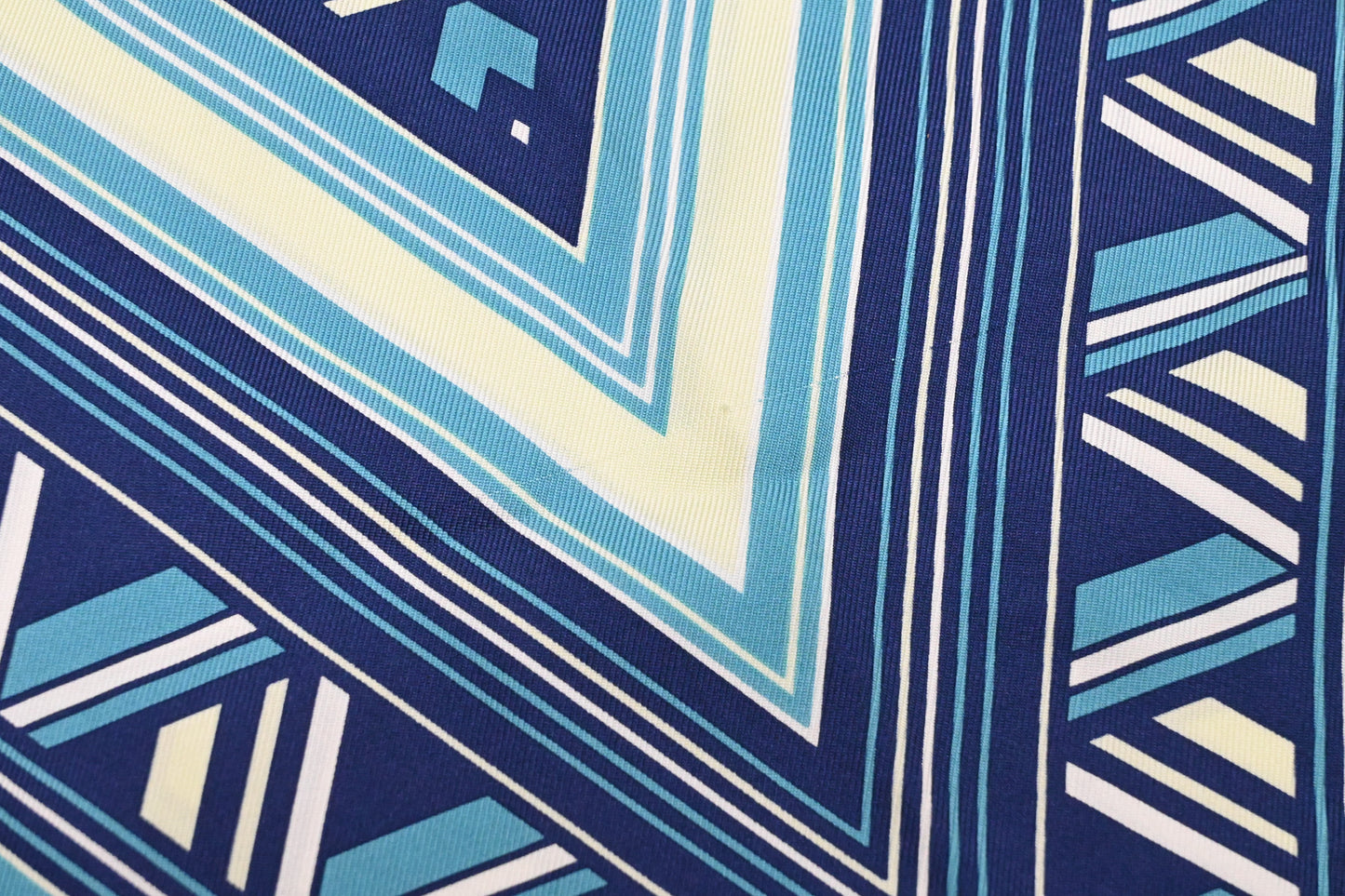 Louis Vuitton Scarf in Blue Chevron Silk
