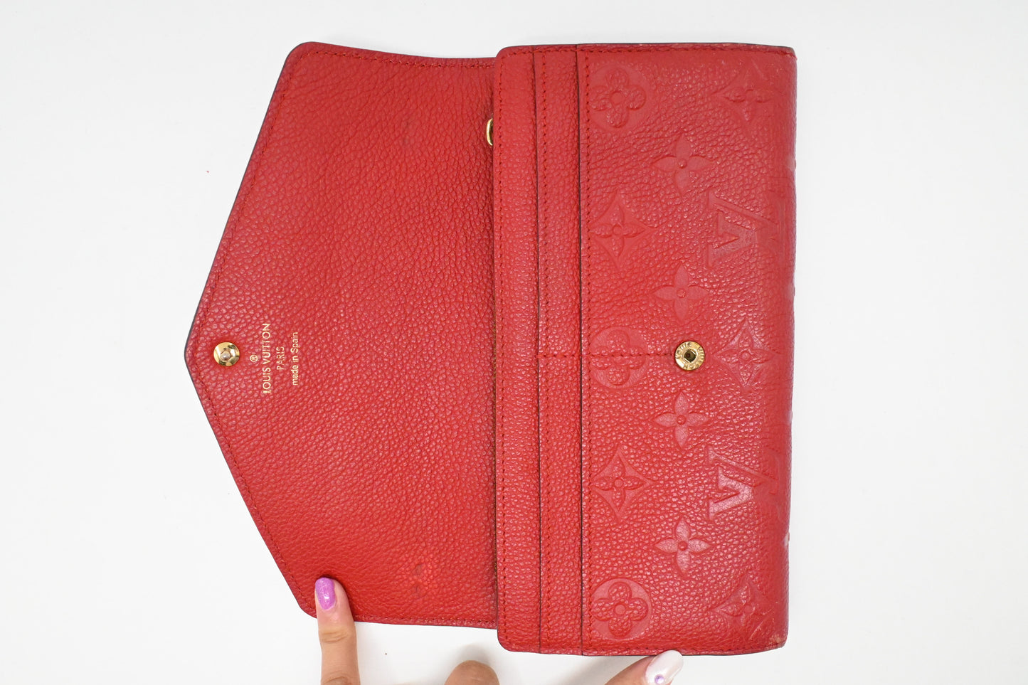 Louis Vuitton Long Wallet in Cherry Empreinte Leather