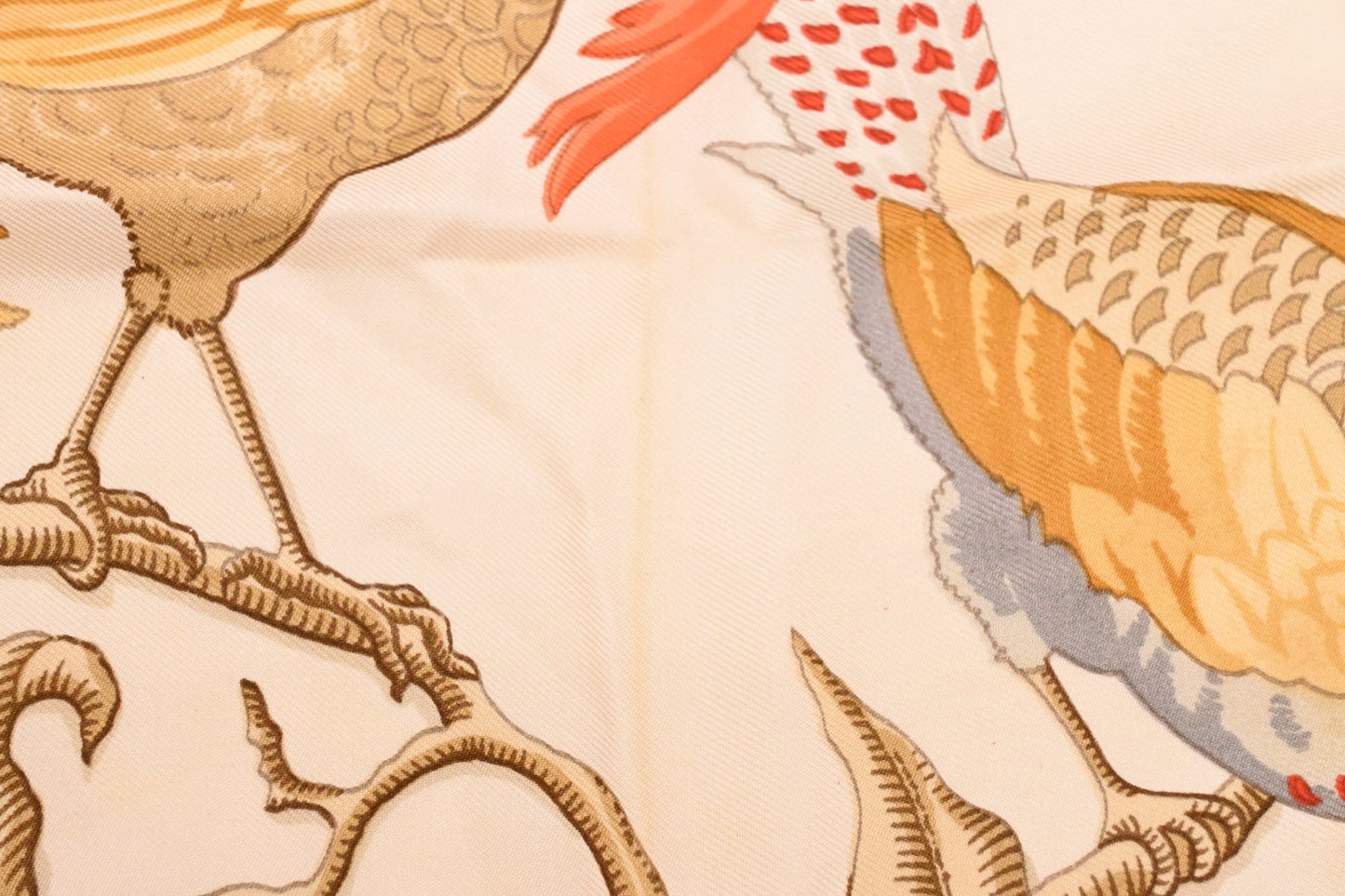Hermes 'Caraibes' Carre 90 in Light Red Silk