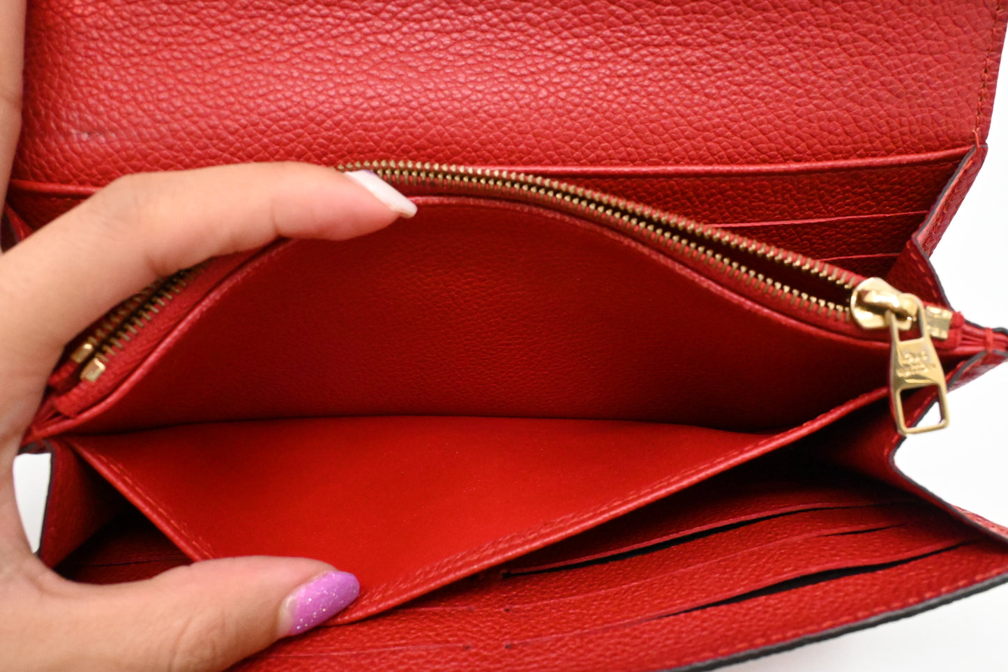 Louis Vuitton Long Wallet in Cherry Empreinte Leather