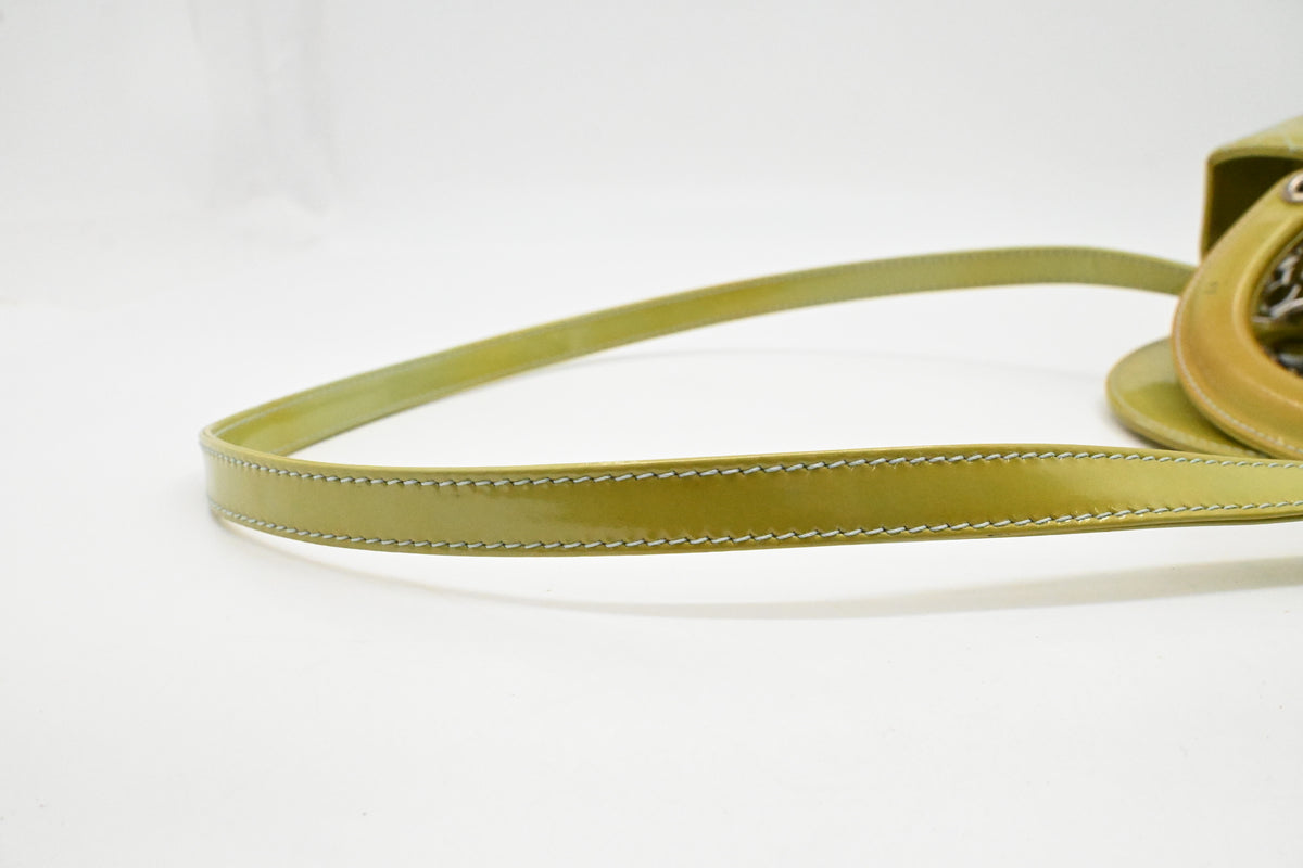 Dior Medium Lady Dior in Green Cannage Patent Leather