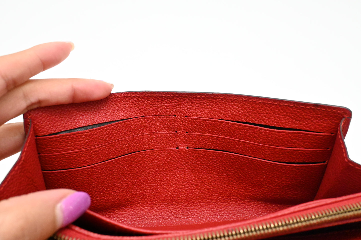 Louis Vuitton Long Wallet in Cherry Empreinte Leather