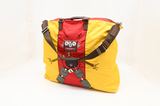 Prada 2way Robot Tote in Red and Yellow Nylon Canvas
