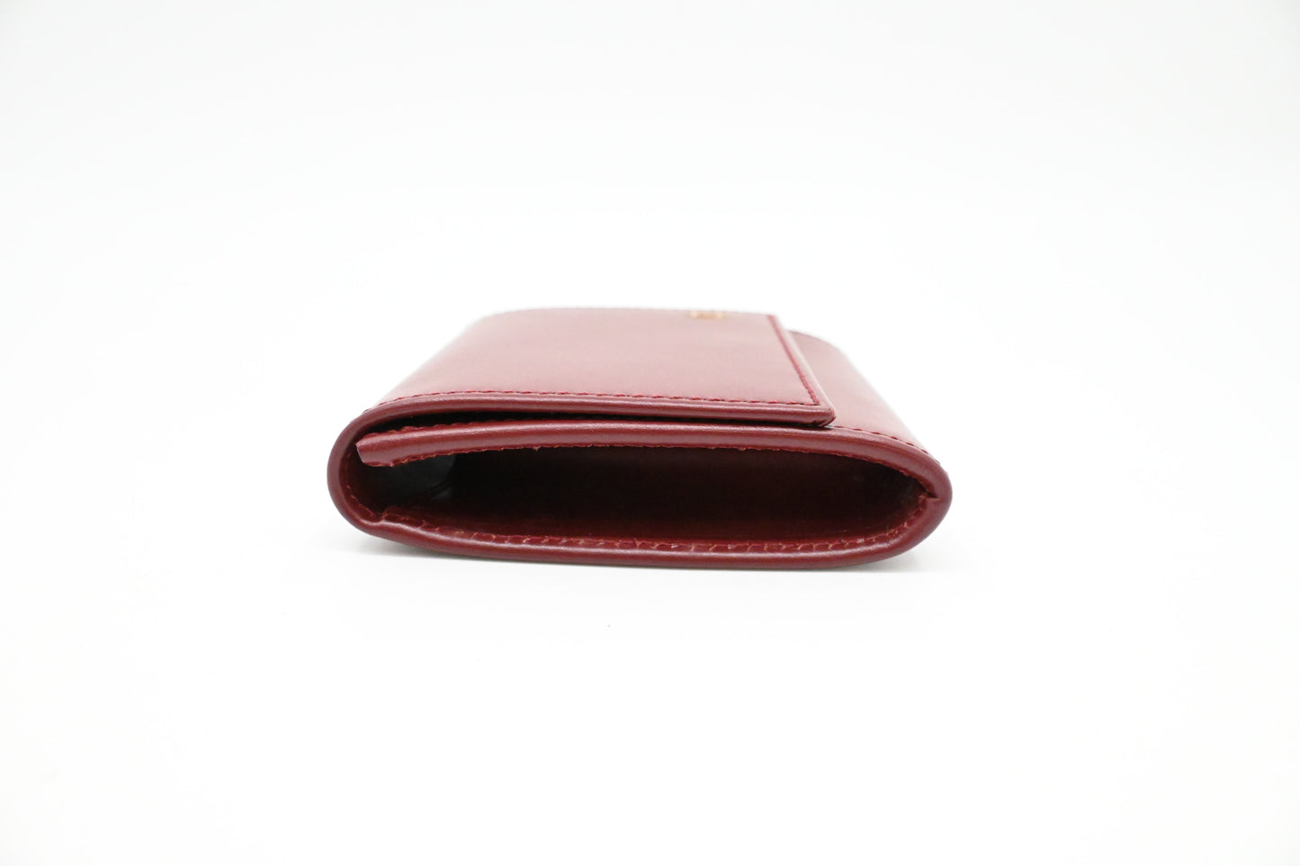 Cartier Square Coin Case in Burgundy Leather