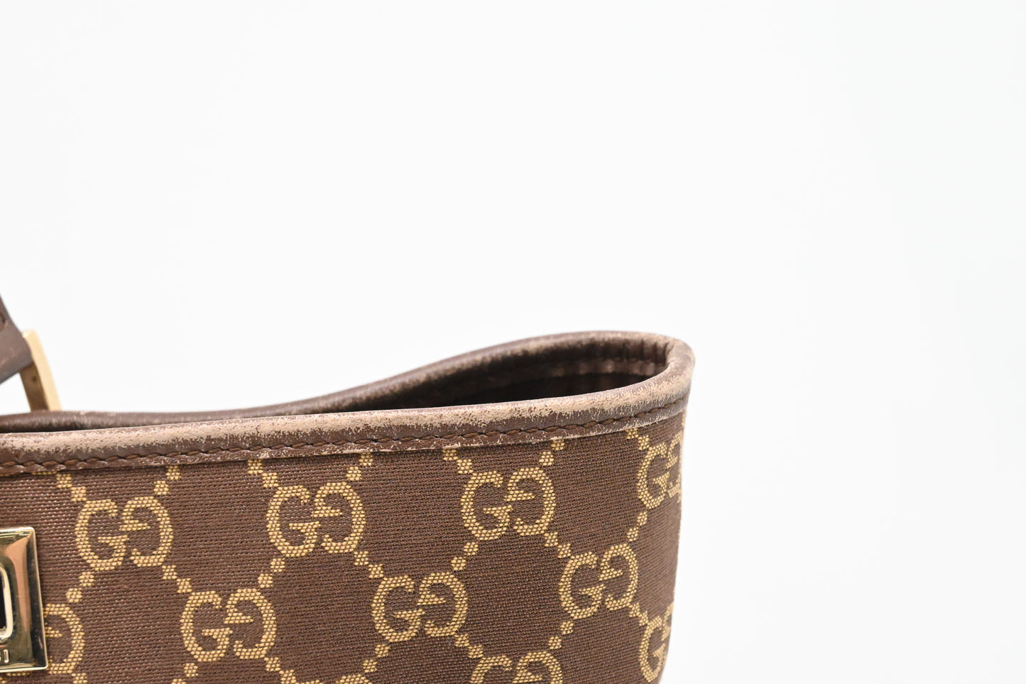 Gucci Tote in GG Brown and Yellow Canvas
