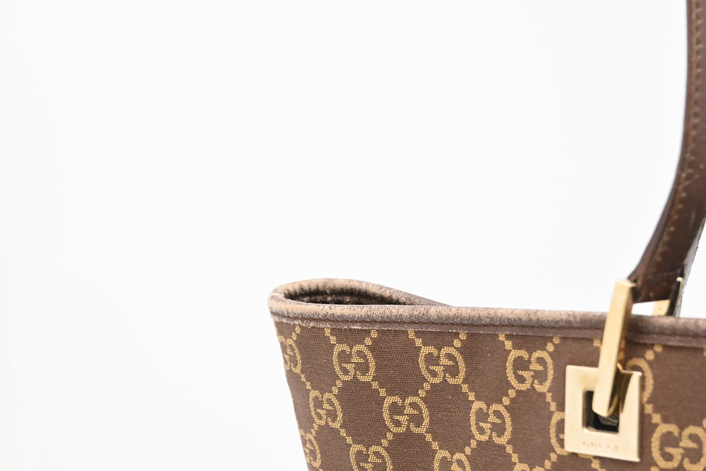 Gucci Tote in GG Brown and Yellow Canvas