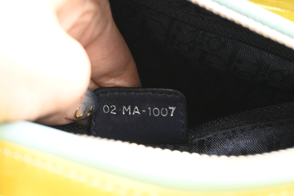 Dior Medium Lady Dior in Green Cannage Patent Leather