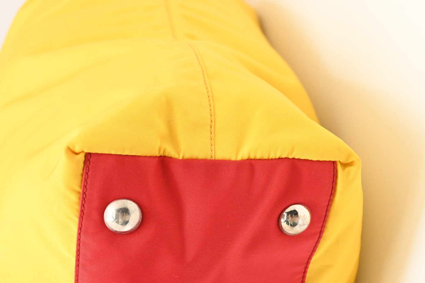 Prada 2way Robot Tote in Red and Yellow Nylon Canvas