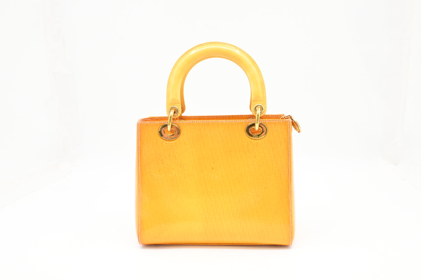 Dior Small Lady Dior in Yellow Patent Leather