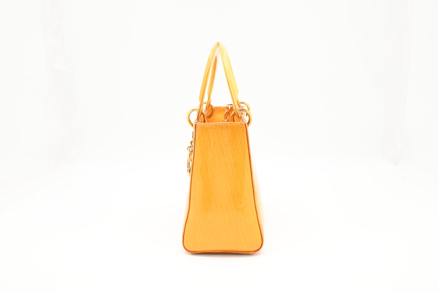 Dior Small Lady Dior in Yellow Patent Leather