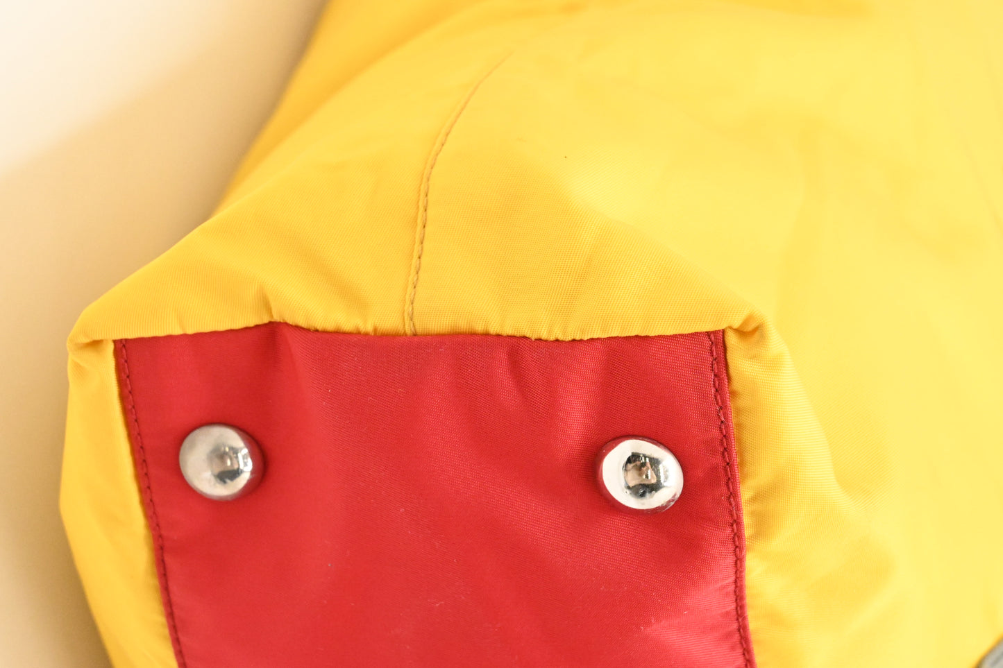 Prada 2way Robot Tote in Red and Yellow Nylon Canvas