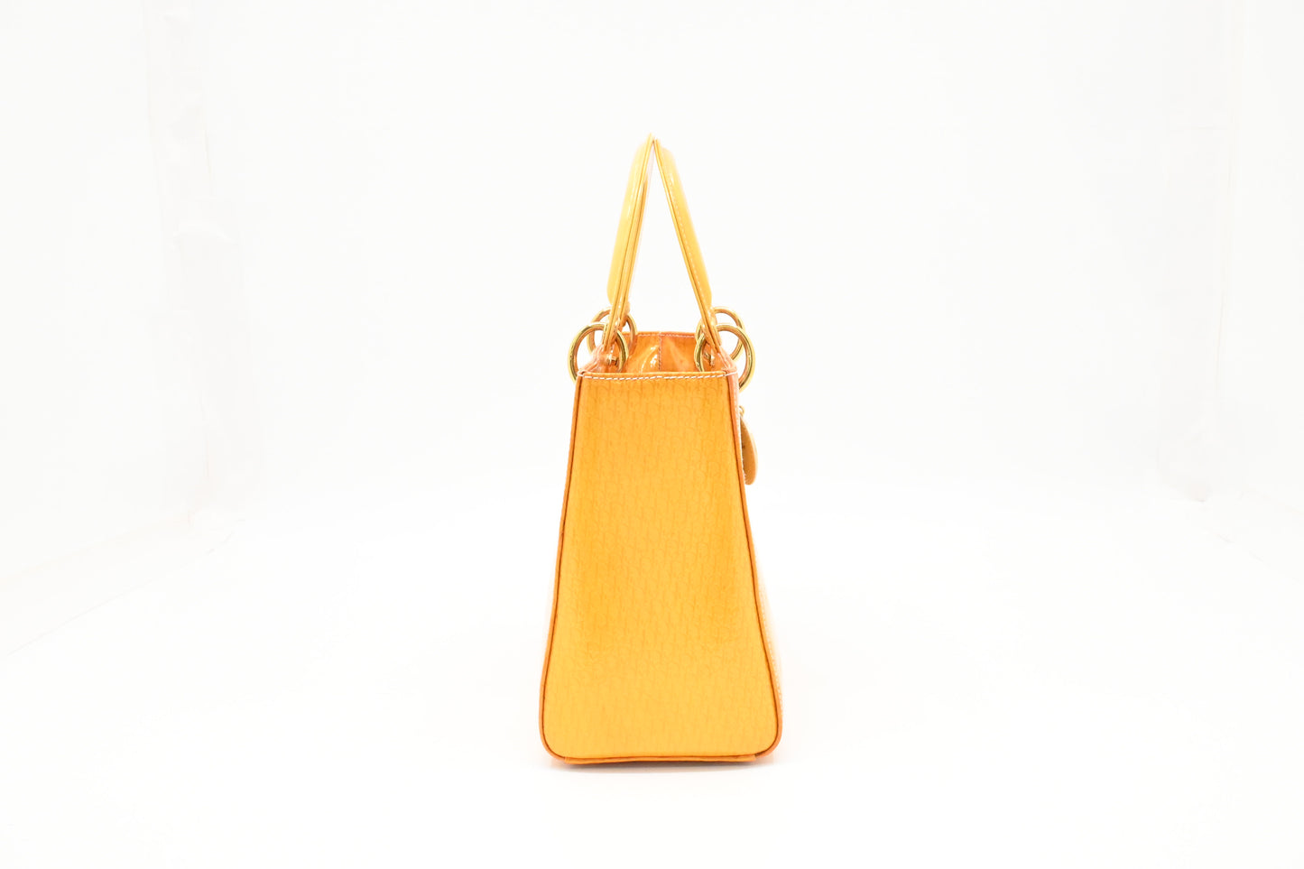 Dior Small Lady Dior in Yellow Patent Leather