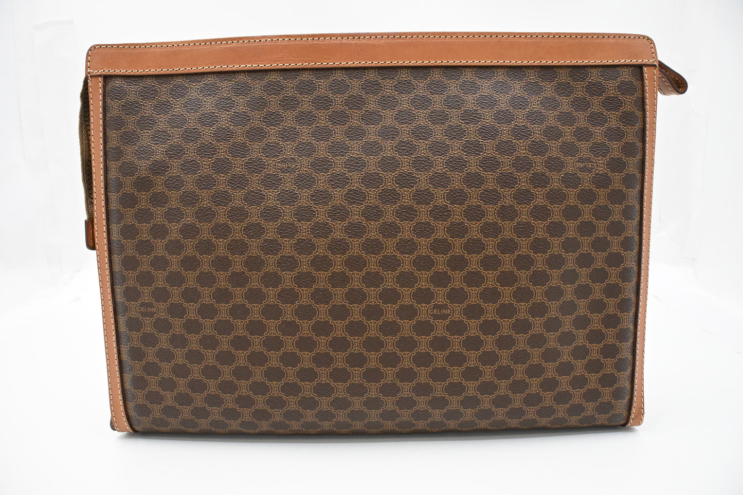 Celine Large Pouch in Brown Macadam Canvas