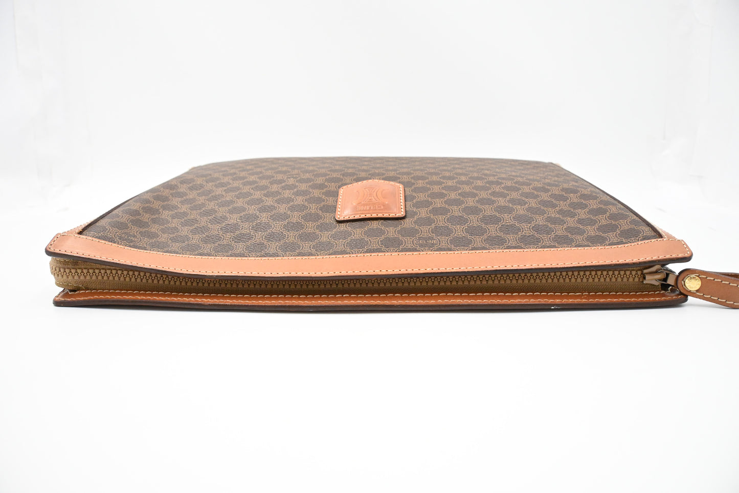 Celine Pouch in Brown Macadam Canvas