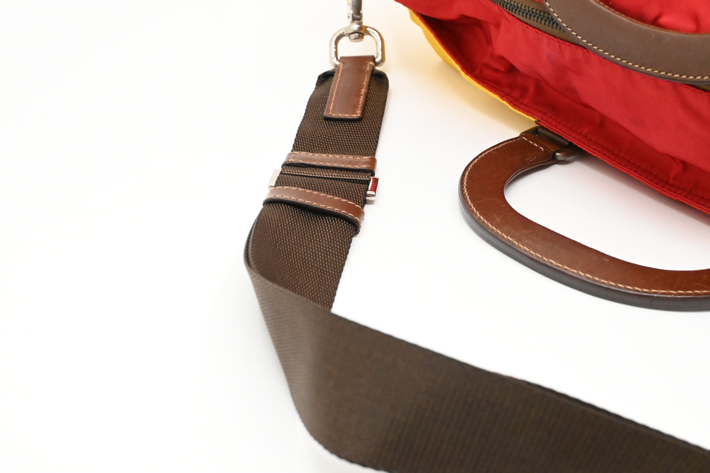 Prada 2way Robot Tote in Red and Yellow Nylon Canvas