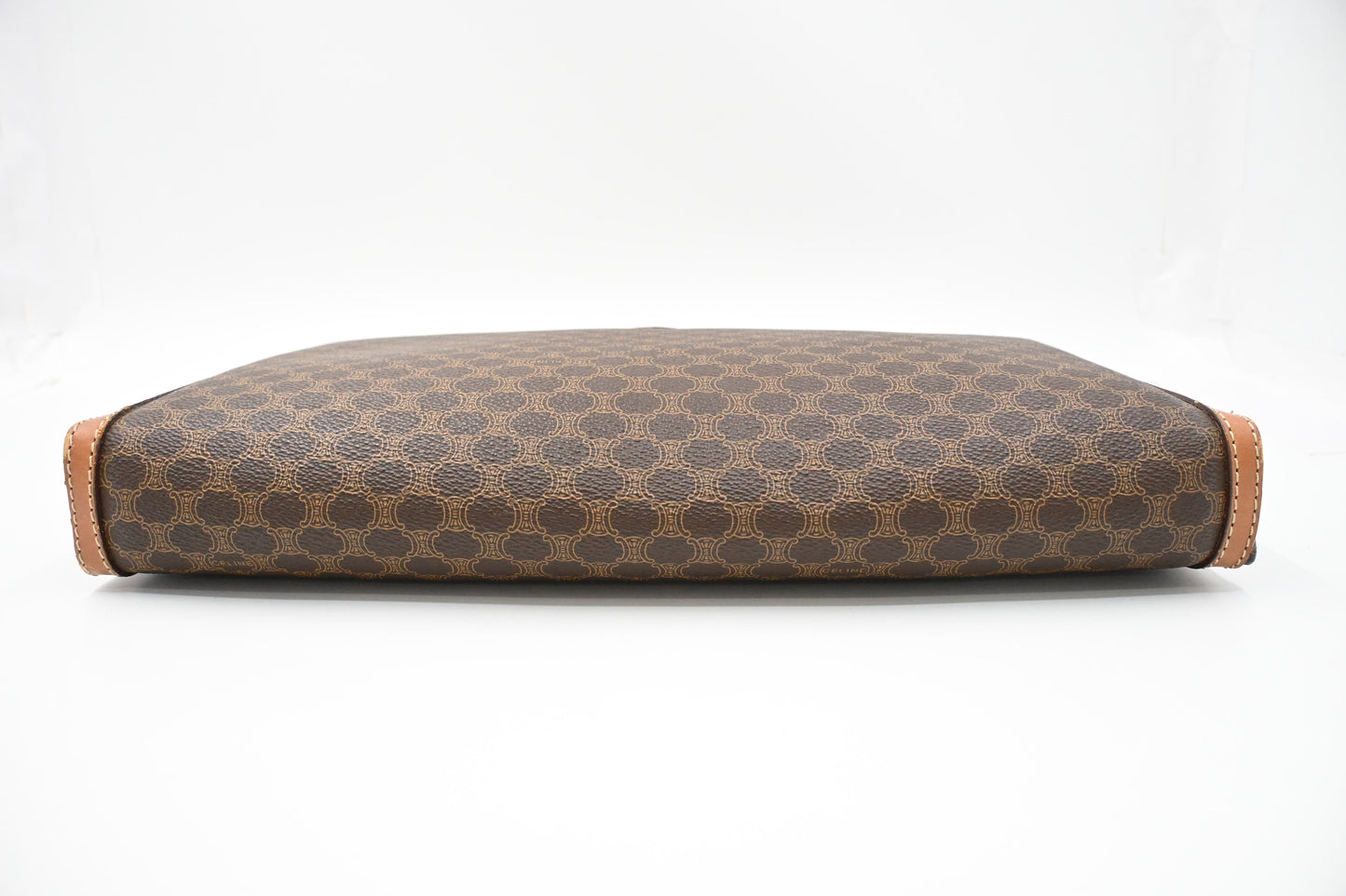 Celine Pouch in Brown Macadam Canvas