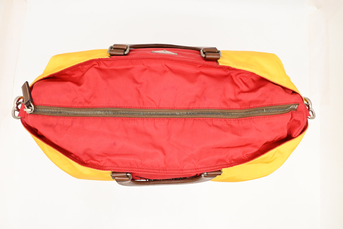 Prada 2way Robot Tote in Red and Yellow Nylon Canvas