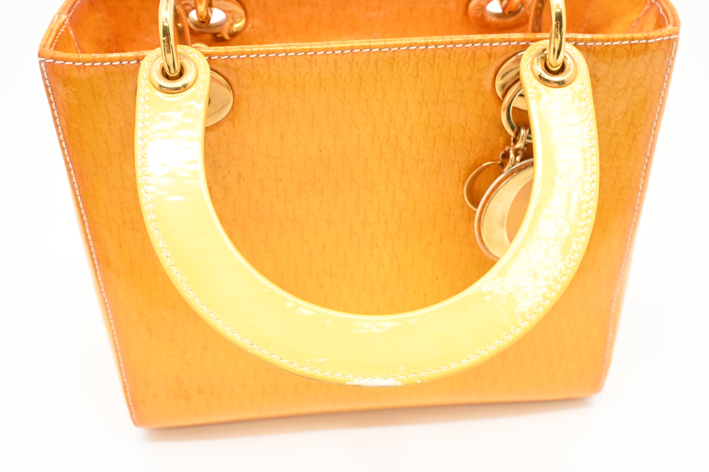 Dior Small Lady Dior in Yellow Patent Leather