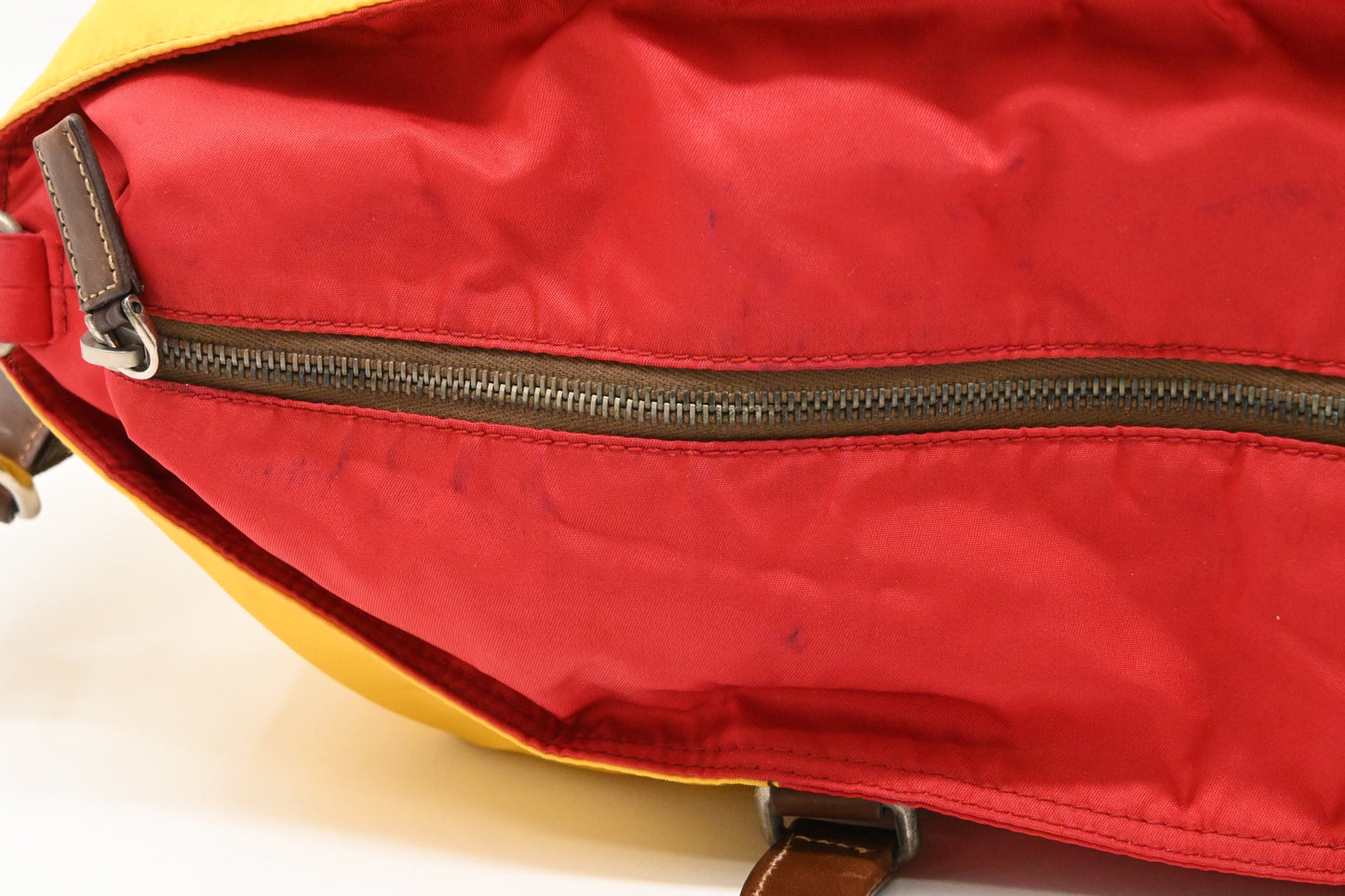 Prada 2way Robot Tote in Red and Yellow Nylon Canvas