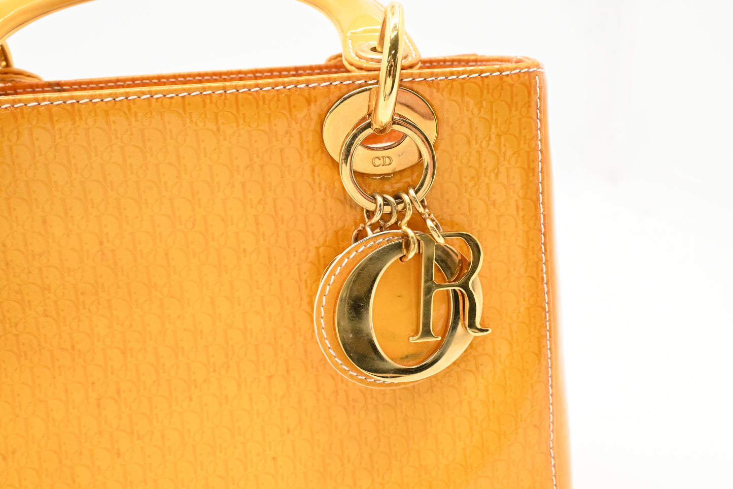Dior Small Lady Dior in Yellow Patent Leather