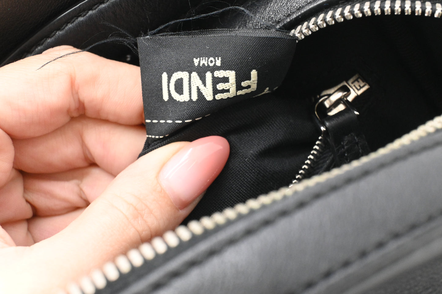 Fendi By The Way Studded Backpack in Black Leather