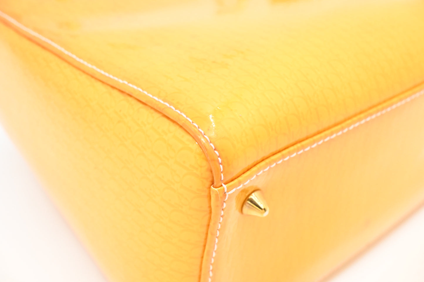 Dior Small Lady Dior in Yellow Patent Leather
