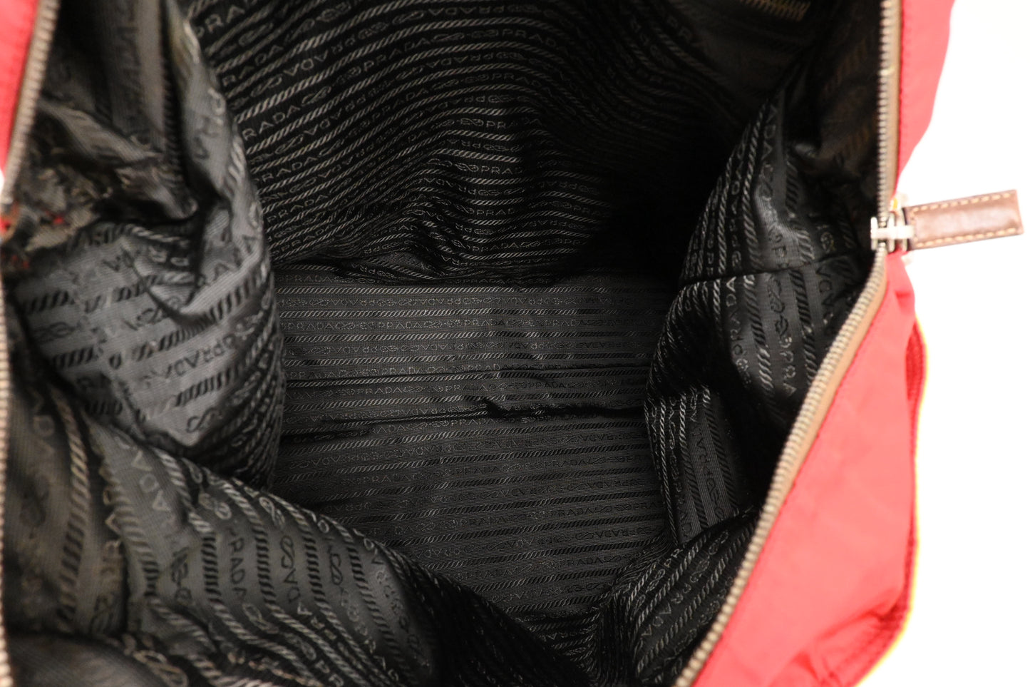 Prada 2way Robot Tote in Red and Yellow Nylon Canvas