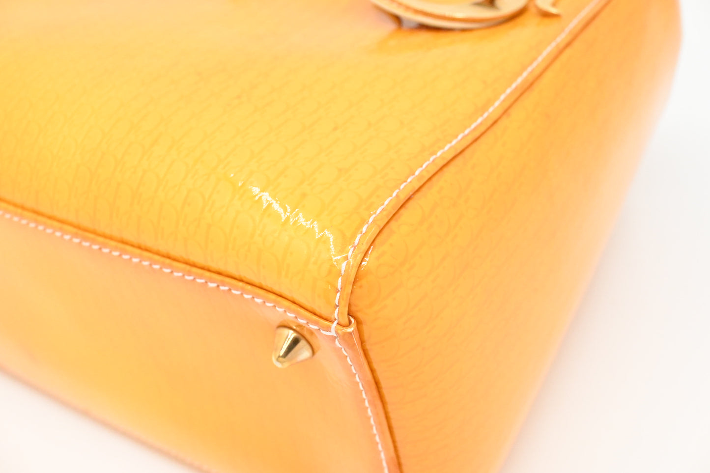 Dior Small Lady Dior in Yellow Patent Leather